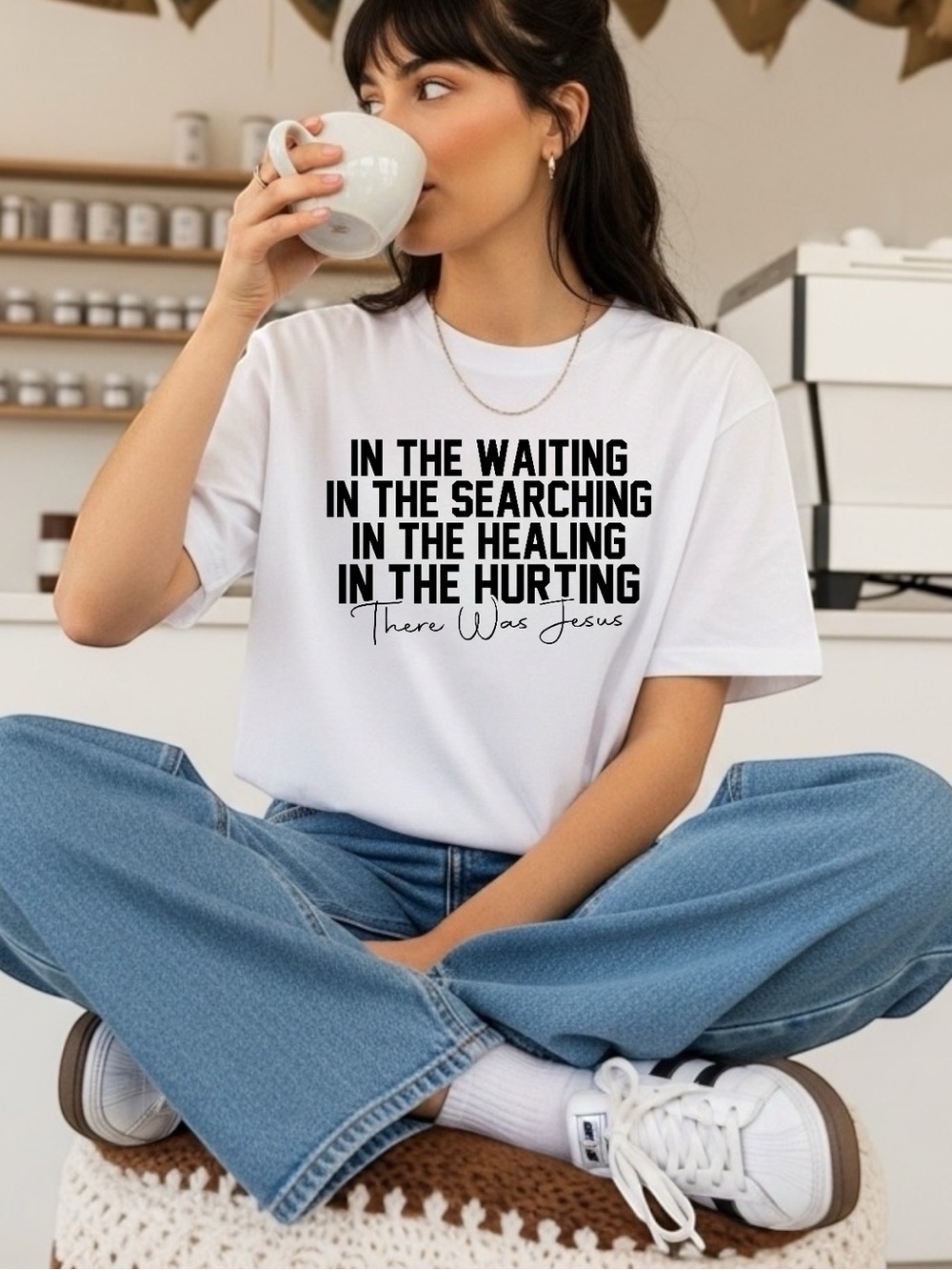 Christian religious in the waiting, in the searching there was Jesus t-shirt New